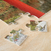 Japanese Garden Red Torii Gate and Shrine Photo ジグソーパズル (側面)