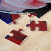 japanese Geisha with fan original art painting ジグソーパズル (側面)