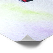 Japanese Geisha with kimono and purple umbrella ポスター (角)