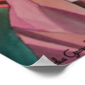 Japanese Geisha with red umbrella original art ポスター (角)