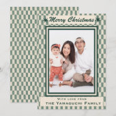 Japanese Geometric Yagasuri Pattern Photo Holiday  シーズンカード (正面/裏面)