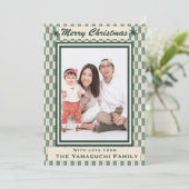 Japanese Geometric Yagasuri Pattern Photo Holiday  シーズンカード (スタンド正面)