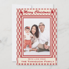 Japanese Geometric Yagasuri Pattern Photo Holiday  シーズンカード