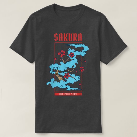Japanese Gift Retro Sakura Themed Cherry Blossom Tシャツ (デザイン正面)