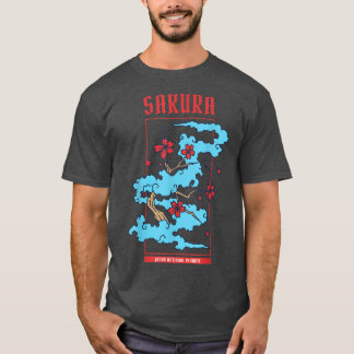 Japanese Gift Retro Sakura Themed Cherry Blossom Tシャツ