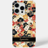 Japanese Gold Floral Pattern Monogrammed Case-Mate iPhoneケース (裏面)