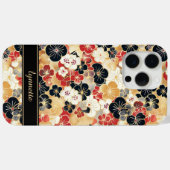 Japanese Gold Floral Pattern Monogrammed Case-Mate iPhoneケース (裏面 (横))
