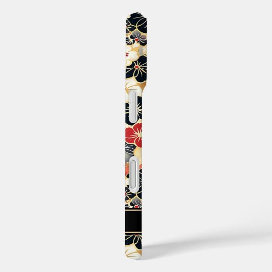 Japanese Gold Floral Pattern Monogrammed Case-Mate iPhoneケース (裏面 / 右)