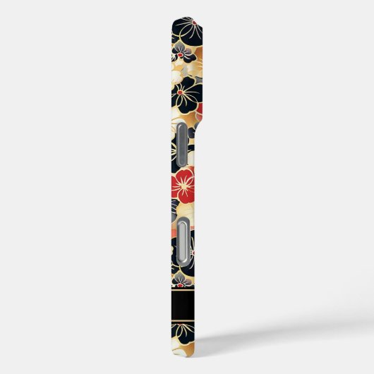 Japanese Gold Floral Pattern Monogrammed Case-Mate iPhoneケース (裏面 / 右)