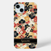 Japanese Gold Floral Pattern Monogrammed Case-Mate iPhoneケース (裏面)