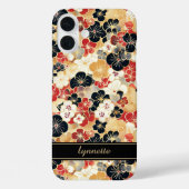 Japanese Gold Floral Pattern Monogrammed Case-Mate iPhoneケース (裏面)