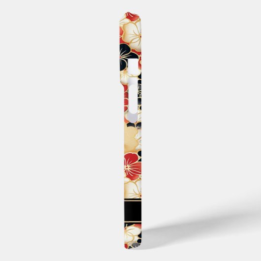 Japanese Gold Floral Pattern Monogrammed Case-Mate iPhoneケース (裏面 / 左)