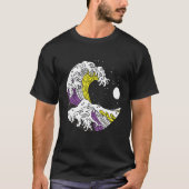 Japanese Great Wave Non Binary Pride Flag Nonbinar Tシャツ (正面)