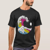 Japanese Great Wave Pansexual Pride Flag Pan LGBTQ Tシャツ (正面)