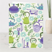 Japanese Green Teapot Design カード (裏面)