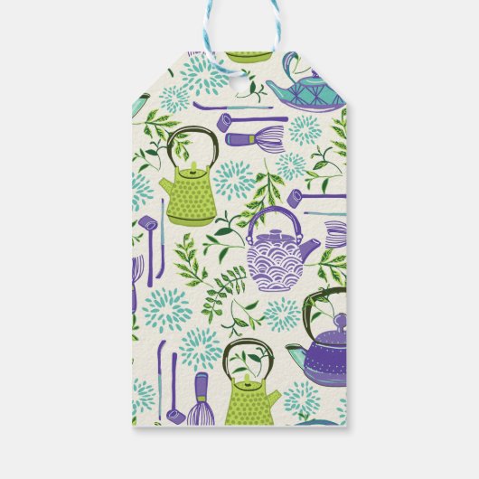 Japanese Green Teapot Design ギフトタグ (裏面)