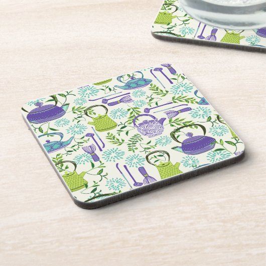 Japanese Green Teapot Design コースター (左側)