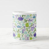 Japanese Green Teapot Design ジャンボコーヒーマグカップ (正面)