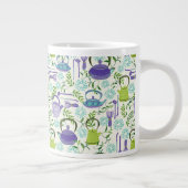 Japanese Green Teapot Design ジャンボコーヒーマグカップ (右)
