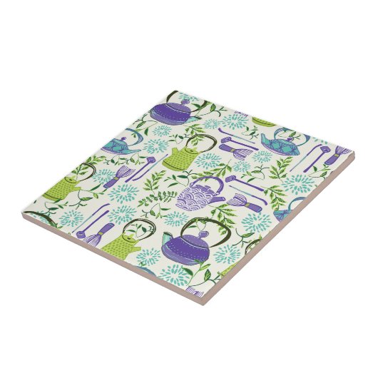 Japanese Green Teapot Design タイル (側面)