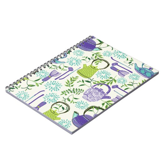 Japanese Green Teapot Design ノートブック (左側)