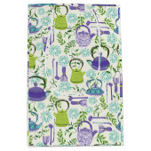 Japanese Green Teapot Design ミディアムペーパーバッグ (正面)