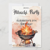Japanese Hibachi Dinner Party Birthday Invitation 招待状 (正面)