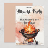 Japanese Hibachi Dinner Party Birthday Invitation 招待状 (正面/裏面)