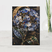 Japanese Hydrangea Gold Art Personalized Card カード (正面)
