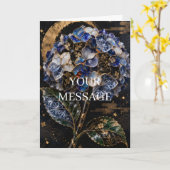 Japanese Hydrangea Gold Art Personalized Card カード (黄色い花)