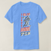 Japanese i love anime lettering design  tシャツ (デザイン正面)