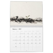 Japanese Ink Calligraphy and Seasonal Patterns カレンダー (2月 2027)