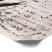 Japanese Ink Frog Wall Art Print, Zen Calligraphy ポスター (角)