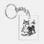 【Japanese Ink Puppy Acrylic Keychain】 キーホルダー (正面左)