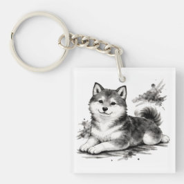【Japanese Ink Puppy Acrylic Keychain】 キーホルダー