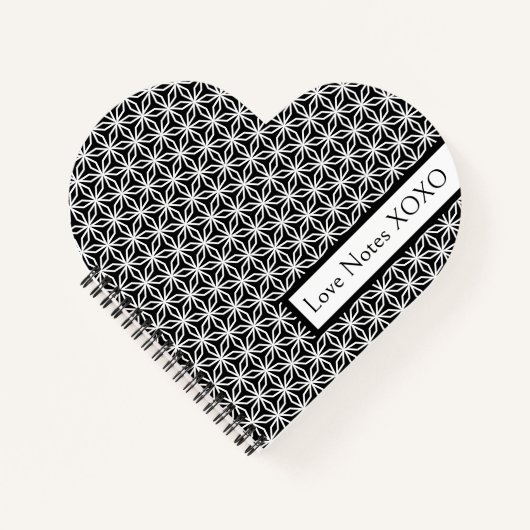 Japanese-Inspired Geometric Black & White Custom ノートブック (正面)