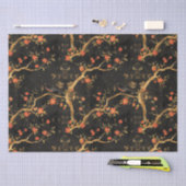 Japanese-inspired Golden Branches & Flowers 薄葉紙 (クラフト)