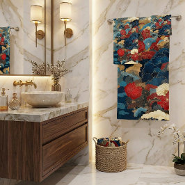 Japanese Inspired Luxury Floral Art バスタオルセット
