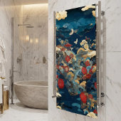 Japanese Inspired Luxury Floral Art バスタオル