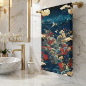 Japanese Inspired Luxury Floral Art Bath ハンドタオル