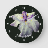 Japanese Iris Flower Personalized  ラウンド壁時計 (正面)