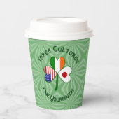 Japanese Irish American Shamrock Personalized Text 紙コップ (正面)