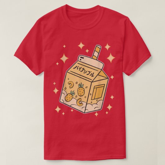 Japanese juice Pineapple Drink Kawaii Manga Anime  Tシャツ (デザイン正面)