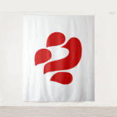 Japanese Kanji Heart 【Shin/Kokoro】 心 タペストリー (正面)