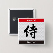 Japanese Kanji (Warrior) 缶バッジ (正面&裏面)