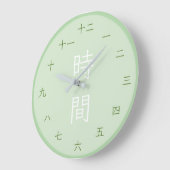Japanese Kanji Zen Matcha Round Wall Clock ラージ壁時計 (傾斜)
