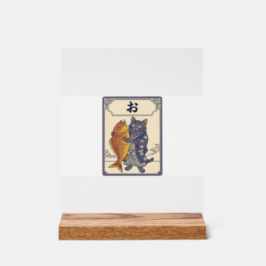 Japanese Karuta Cat  アクリルサイン (正面)