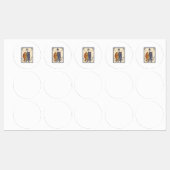 Japanese Karuta Cat with Tai Fish ラベル (シート)