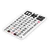 Japanese Katakana table (Lucky Cat) マグネット (左側)