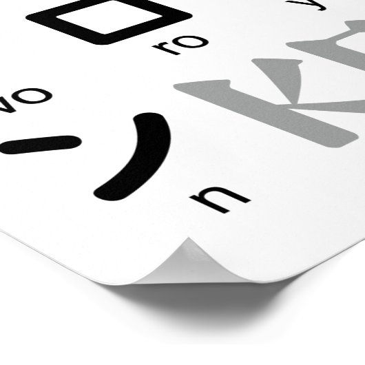 Japanese Katakana Table (Wagashi) ポスター (角)